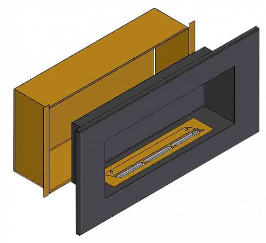 Теплоизоляционный корпус ZeFire для встраивания в мебель для очага 1200 мм_2